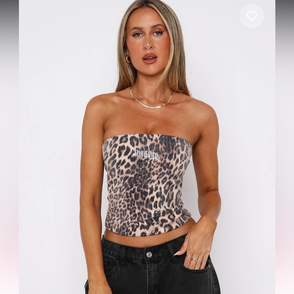 NWT cheetah sequin bustier